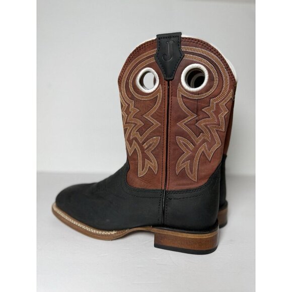 Justin Big News 11” Western Black Red Cowhide Boot Mens Size 7D FN7022 NEW - Picture 8 of 16